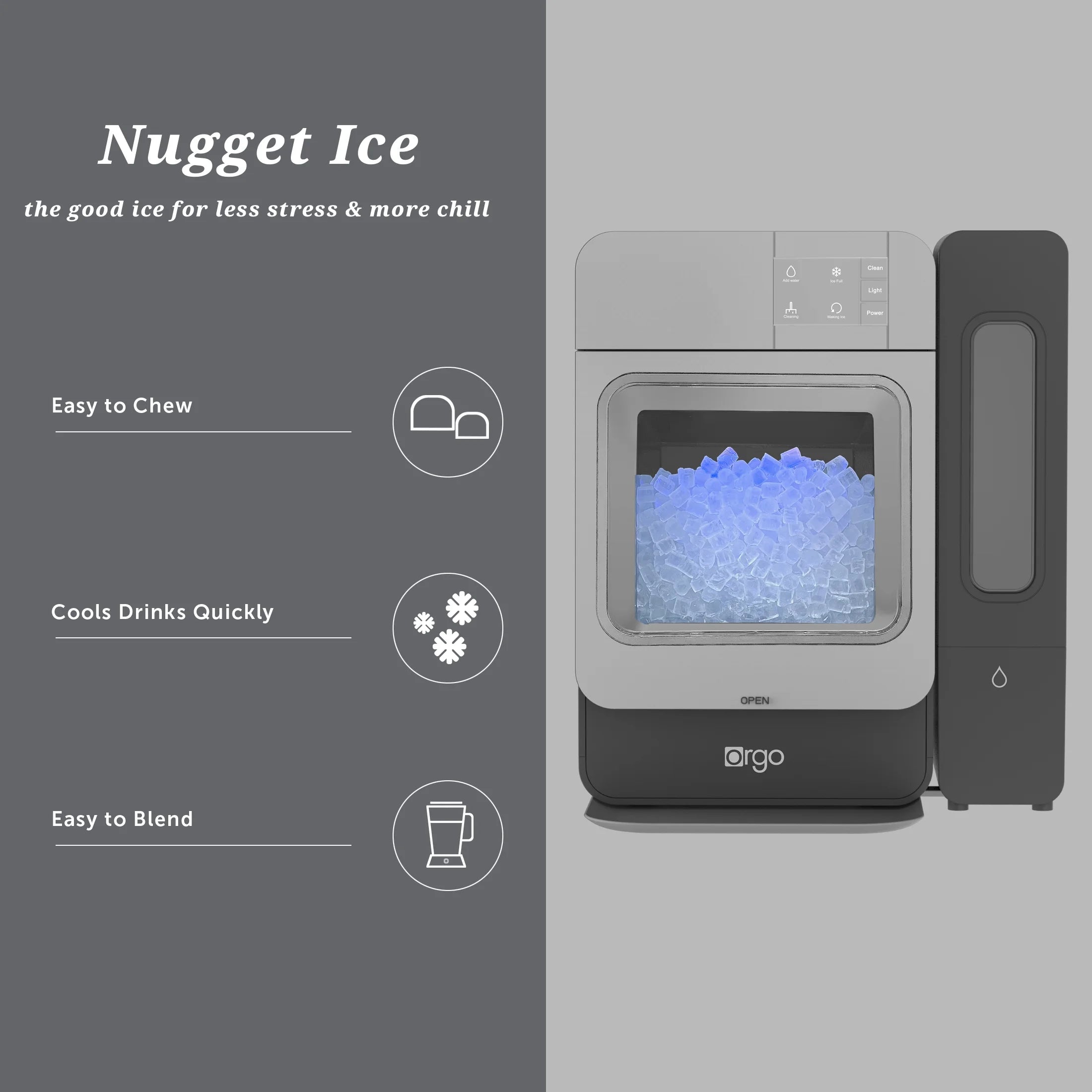 Orgo Products Sonic Countertop Ice Maker, Nugget Ice Type, Sage