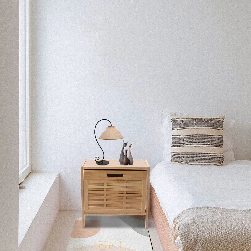 MIDUO Bedroom Moisture-proof Storage Nightstand Waterproof Side Table with Pull-out Rawer