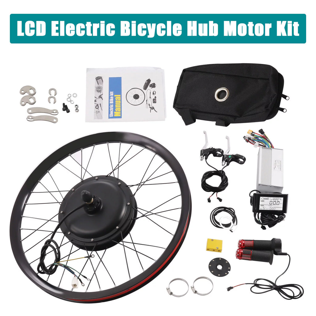 SHZICMY 72V 2000W 26'' Rear Wheel Electric Bicycle Conversion Kit E Bike Hub Motor with LCD