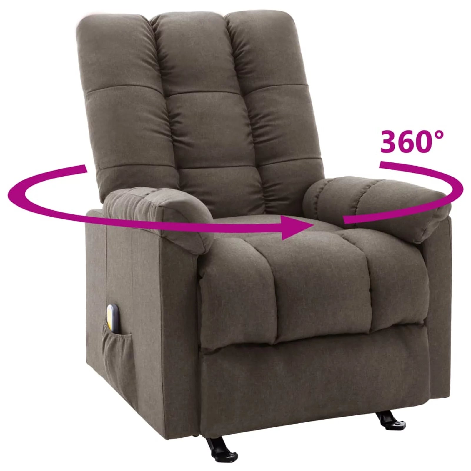 Massage Reclining Chair Brown Fabric