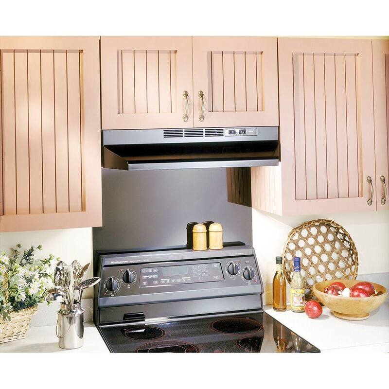 RL6200 Series 24 in. Ductless Under Cabinet Range Hood with Light in Black