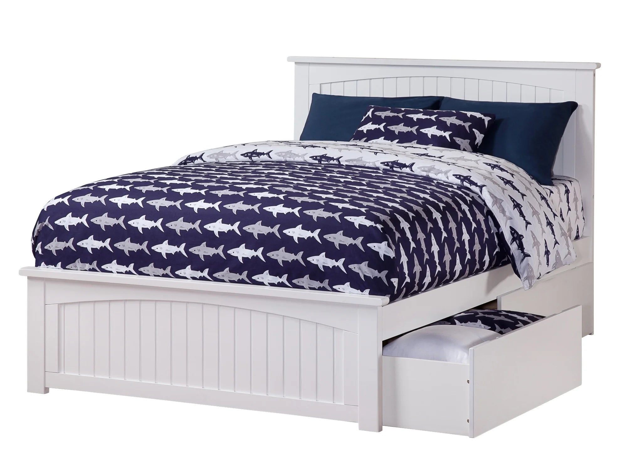 Nantucket Platform Bed with Matching Foot Board with 2 Urban Bed Drawers, Multiple Colors, Multiple Sizes