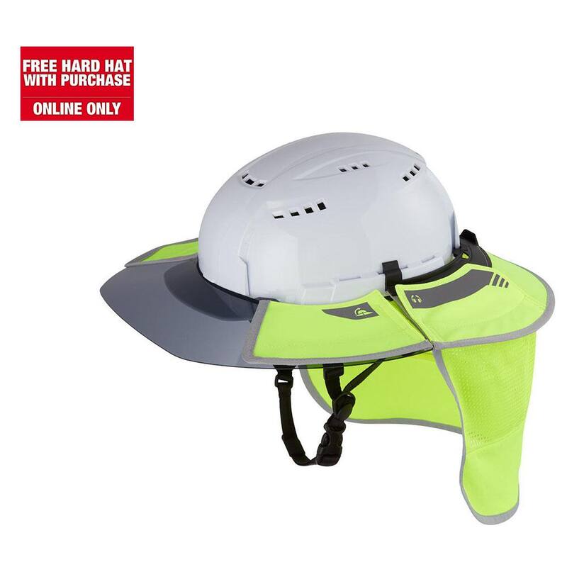 BOLT Tinted Brim Visor with High Visibility Yellow Mesh Sunshade and 360-Degree UV Protection