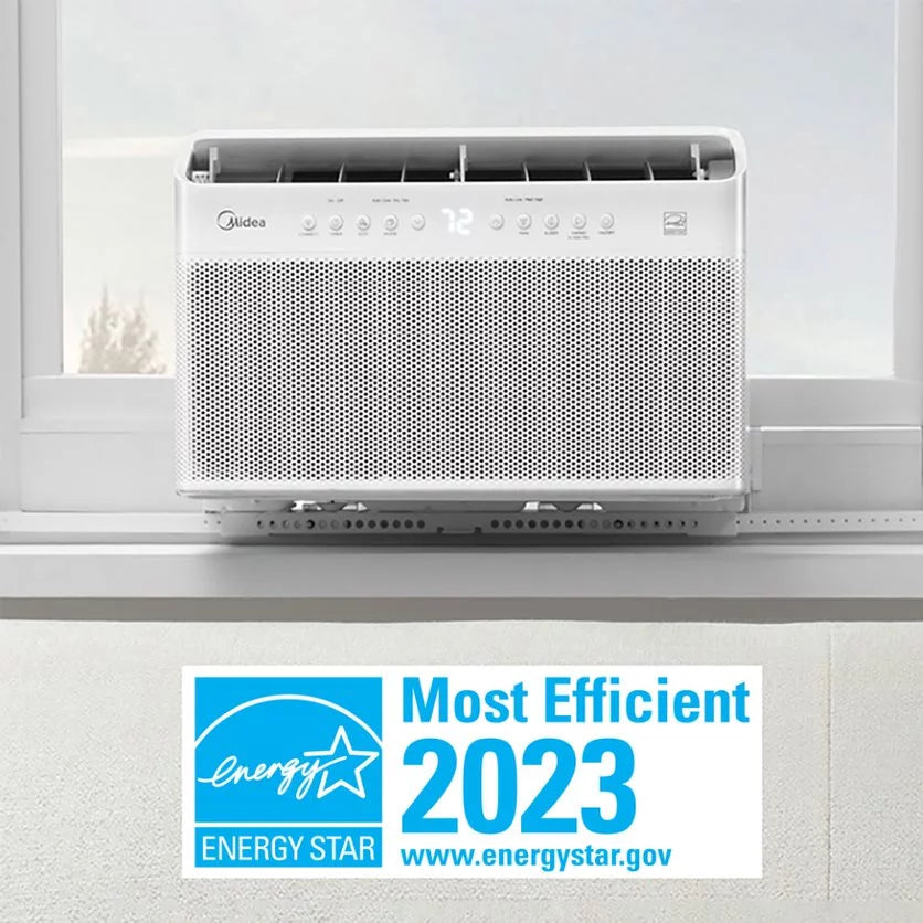Midea 12,000 BTU Smart Inverter U-Shaped Window Air Conditioner, 35% Energy Savings, Extreme Quiet, Covers up to 550 Sq. ft., MAW12V1QWT