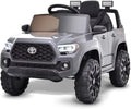 Blitzshark 12V Kids Ride on Car Licensed Toyota Tacoma Battery Powered Motorized Electric Vehicle, with Remote Control, Digital Display, Spring Suspension, Storage Space, Music & FM, Gray