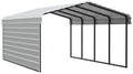 Arrow Carports Galvanized Steel Carport, with 1-Sided Enclosure, Compact Car Metal Carport Kit, 12' x 20' x 7' , Eggshell