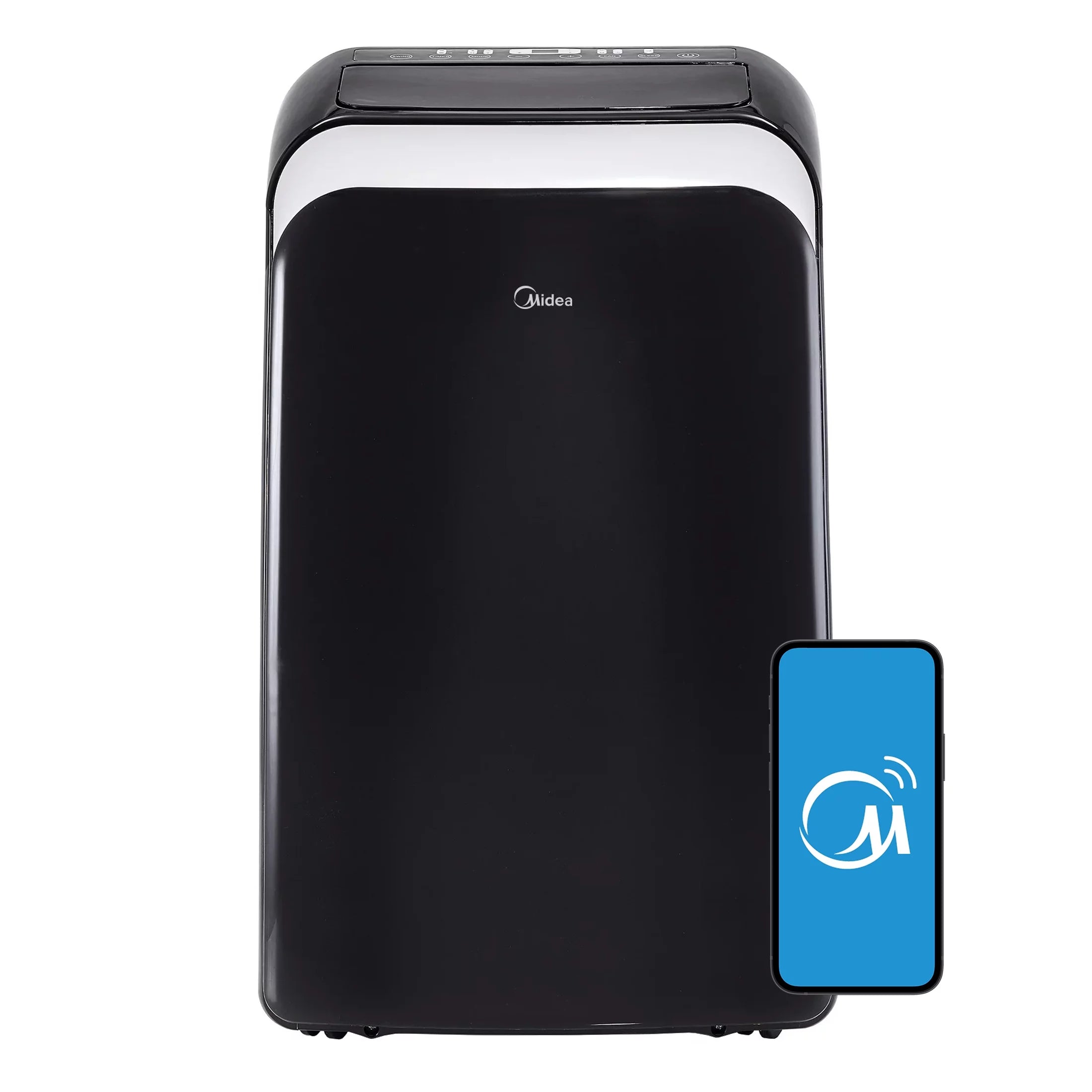 Midea 10,000 BTU (13,500 BTU ASHRAE) 115V Smart Portable Air Conditioner with Heat & Remote, Covers up to 450 Sq. ft., MAP10HS1WBL, Black