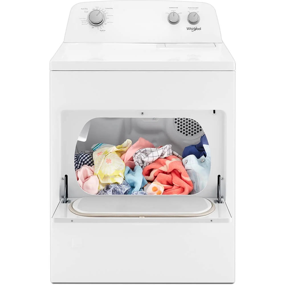 Whirlpool® Brand New WED4850HW 7.0 Cu. ft. Top Load Electric Dryer with Auto Dry™ System.  Product Height 43" - Width 29"