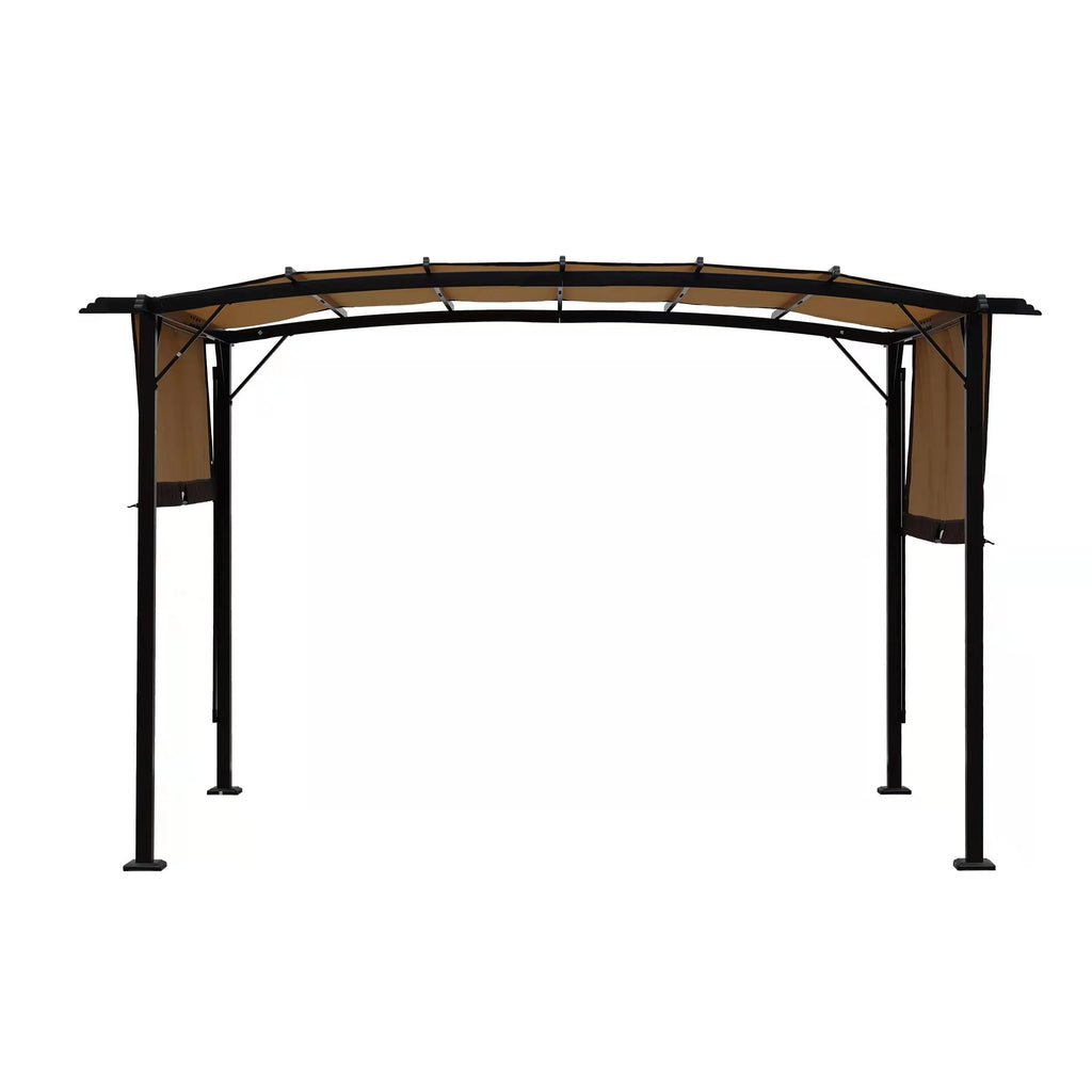 12 x 9 Ft Outdoor Pergola Patio Gazebo,Retractable Shade Canopy,Steel Frame Grape Gazebo,Sunshelter Pergola for Gardens,Terraces,Backyard same as W419S00041