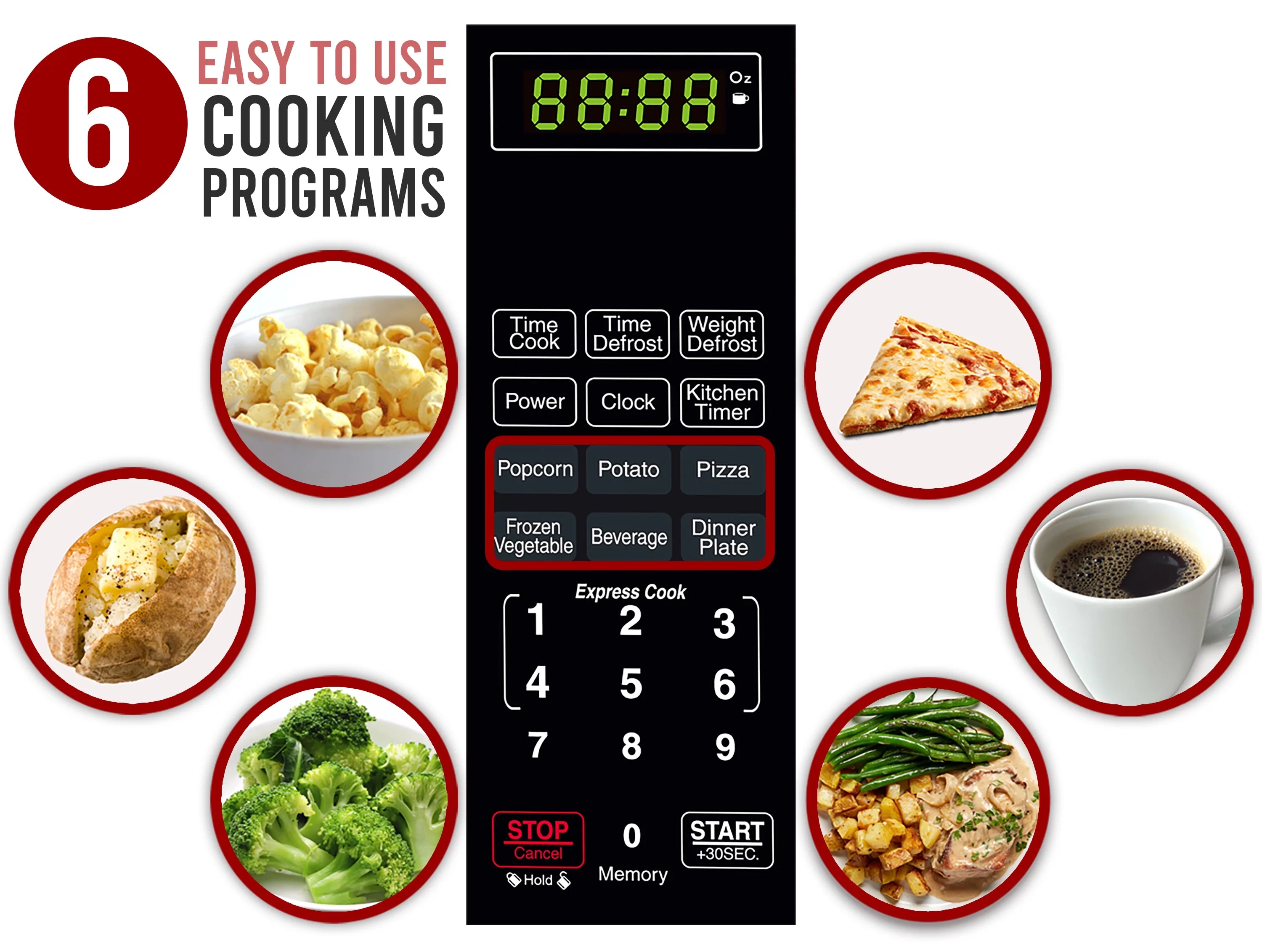 Farberware Classic 1.1 Cu. ft. 1000-Watt Microwave Oven, White and Platinum, FMO11AHTPLB