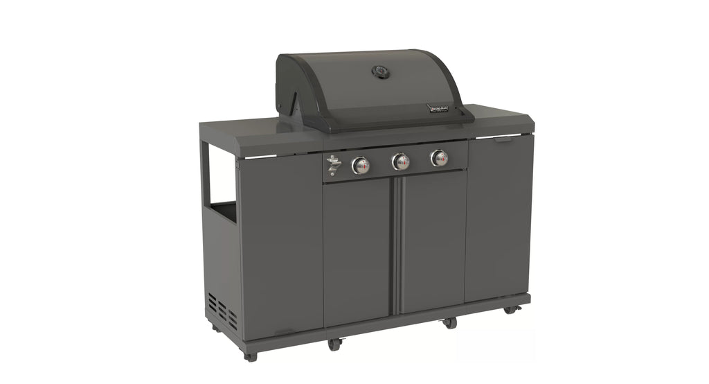 Rustler2 Three(3) Burner Propane Gas Grill Center & Kitchen Island by Brand-Man Grills