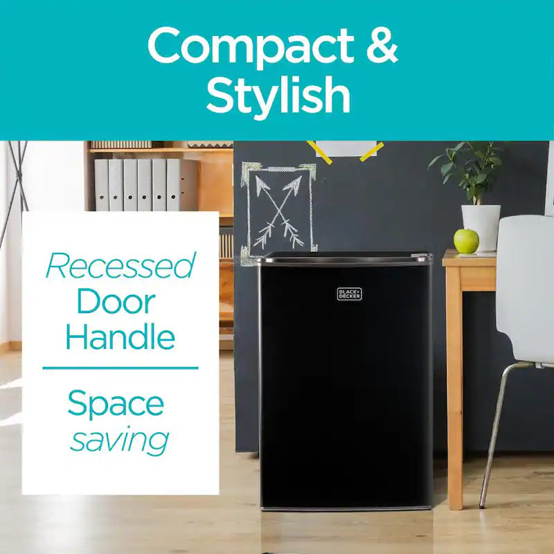 2.5 cu. ft. Mini Fridge in Black With Freezer
