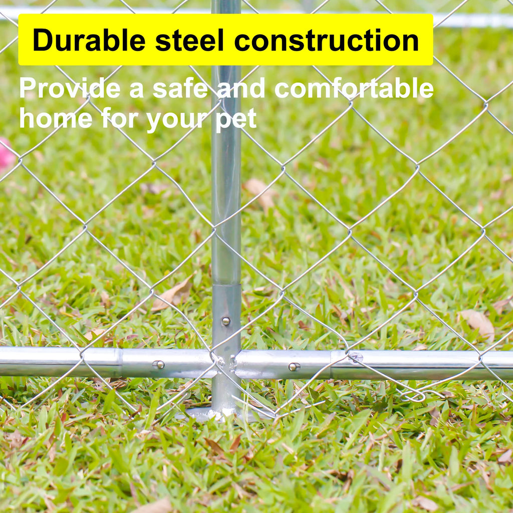 10x10ft Dog Run for Outdoor Pet Playpen Large Outdoor Dog Kennel Shade Cage Enclosure with Cover