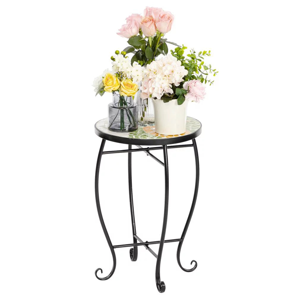 UBesGoo Blue Hawaii Mosaic Round Terrace Bistro Table