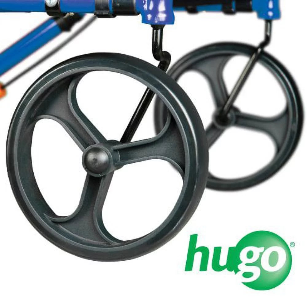 Hugo Mobility Sidekick Side-Folding Rollator Walker with Seat, Blueberry