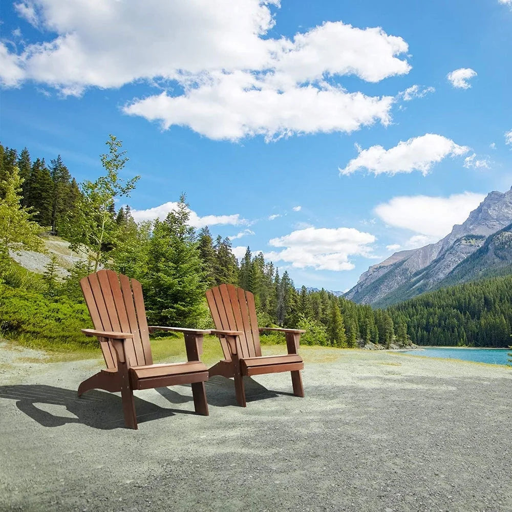 Oversized Adirondack Chair with Cup Holder Made with All-Weather Fade-Resistant Poly Lumber & 350lb