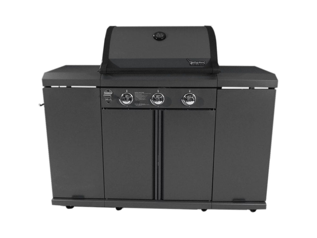 Rustler2 Three(3) Burner Propane Gas Grill Center & Kitchen Island by Brand-Man Grills