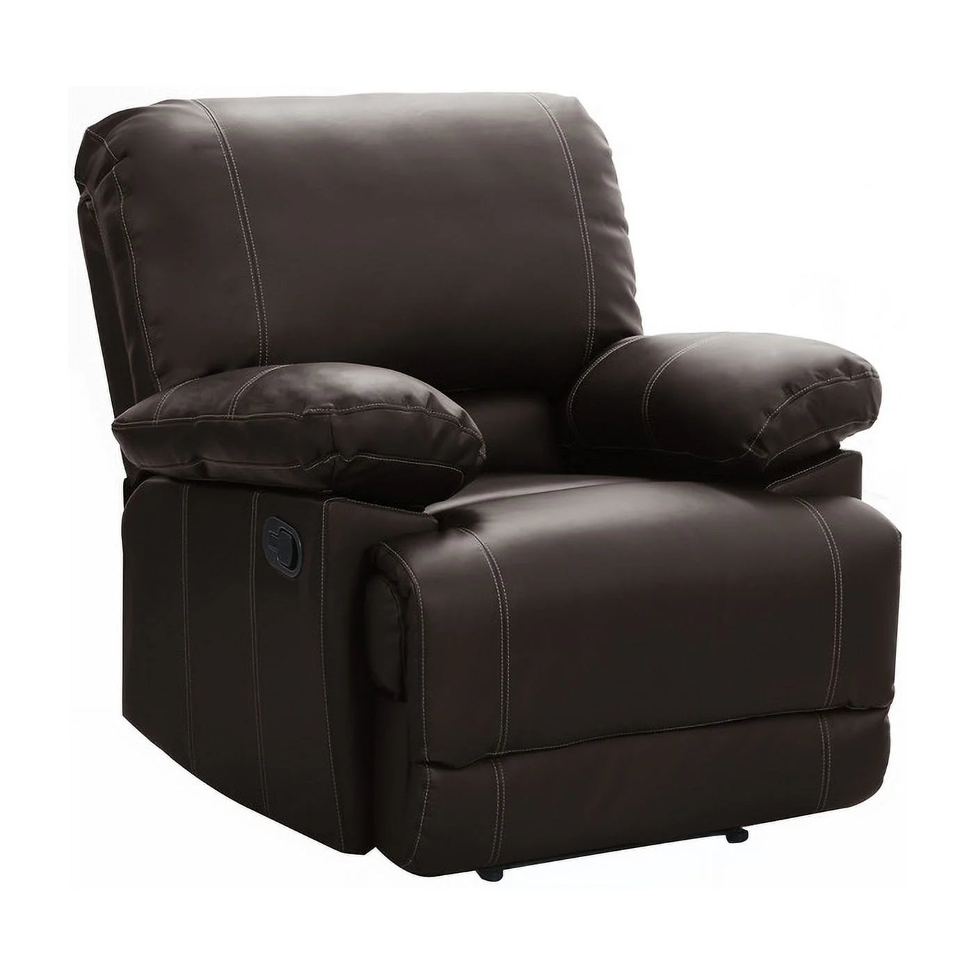 Lexicon Cassville Traditional Faux Leather Reclining Chair in Brown
