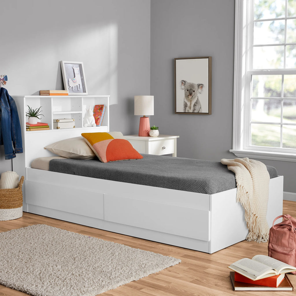 Your Zone Storage Bed with Bookcase Headboard, Twin, Espresso Finish
