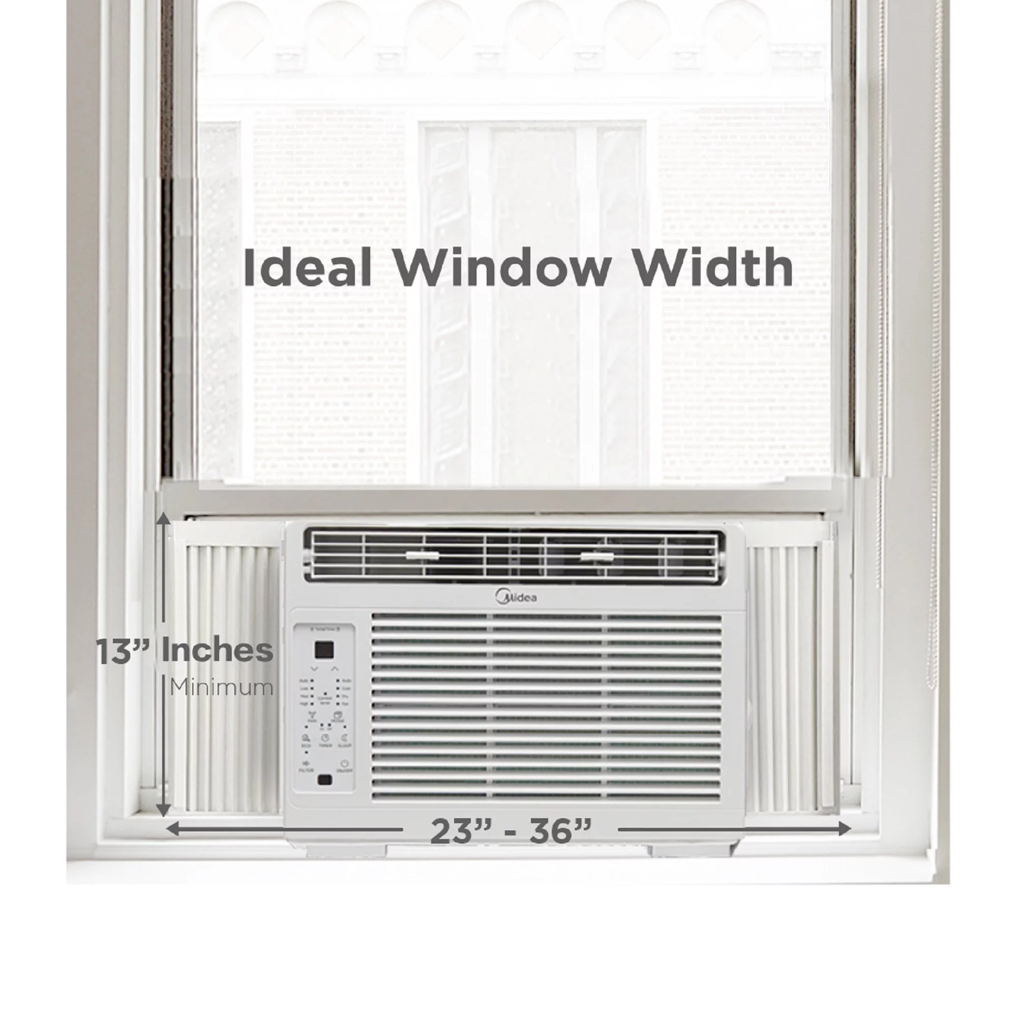 Midea 5,000 BTU 150 Sq Ft Window Air Conditioner with Remote, White, MAW05R1WWT