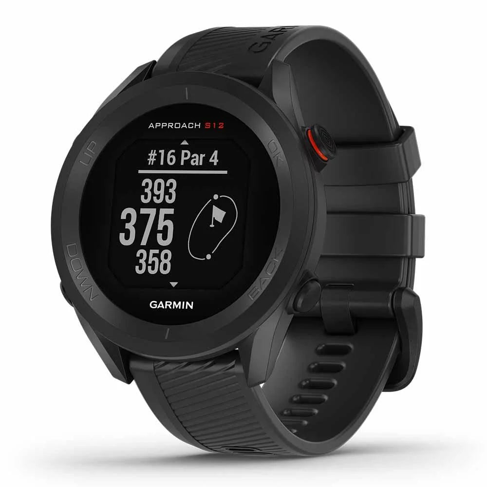 Garmin Approach S12 (Black) Golf GPS Watch Bundle with PlayBetter Portable Charger