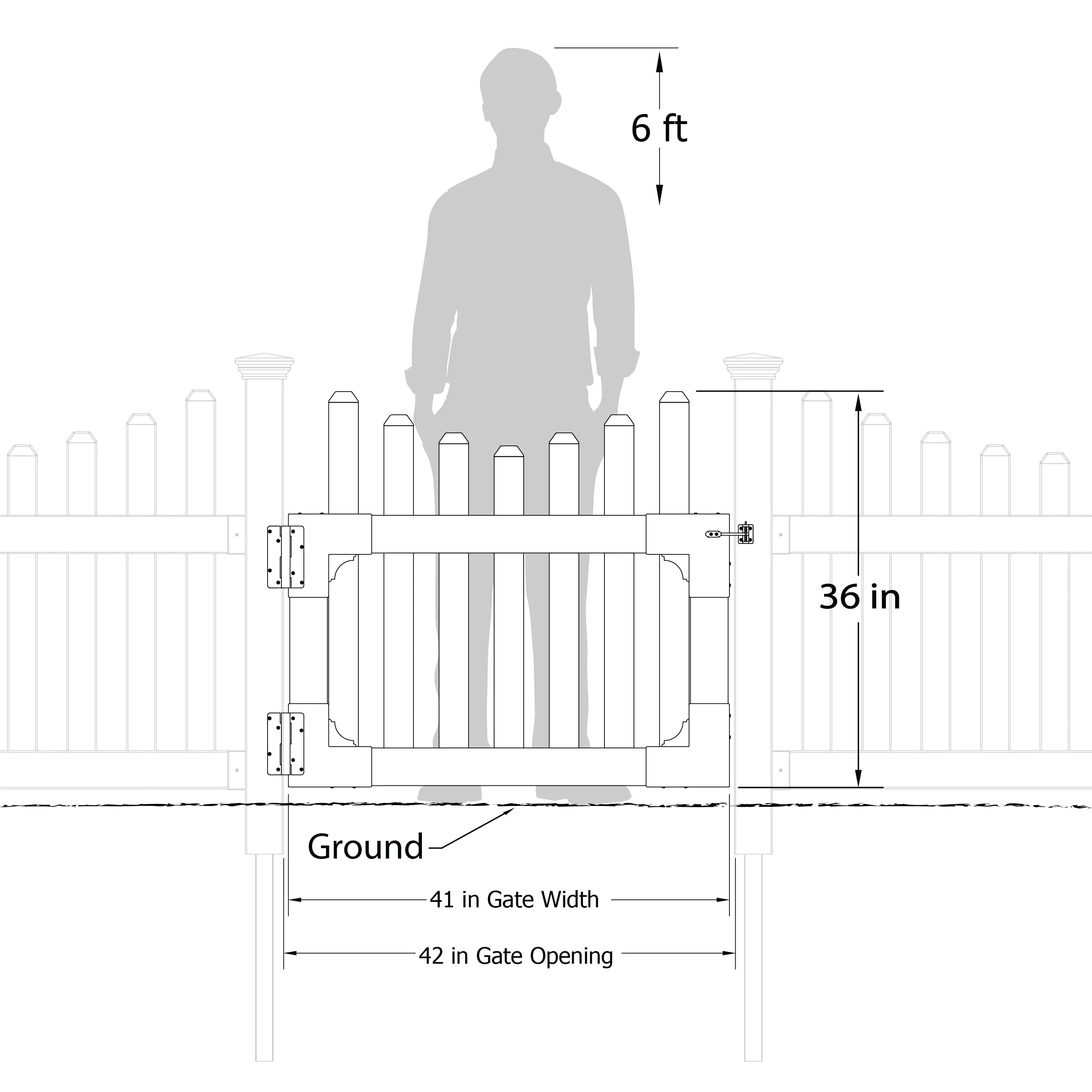 All American Vinyl Picket Gate