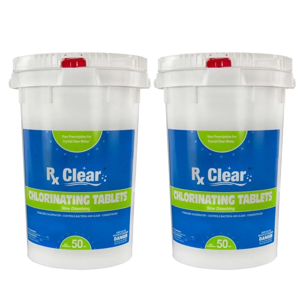 Rx Clear 3" Stabilized Chlorine Tablets for Swimming Pools, 100 lbs