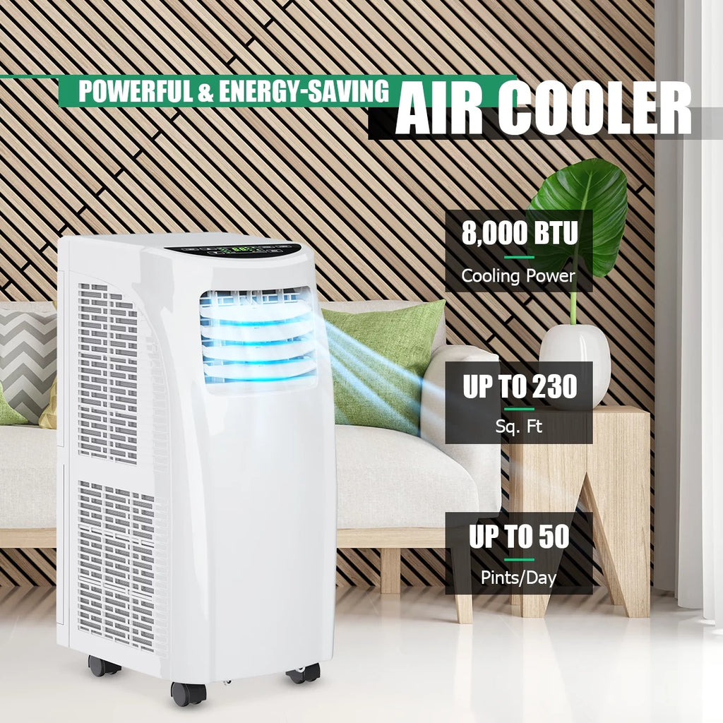 Costway 8000BTU Air Conditioner &amp; Dehumidifier Portable Air Conditioner 5500 BTU (8000BTU ASHRAE)