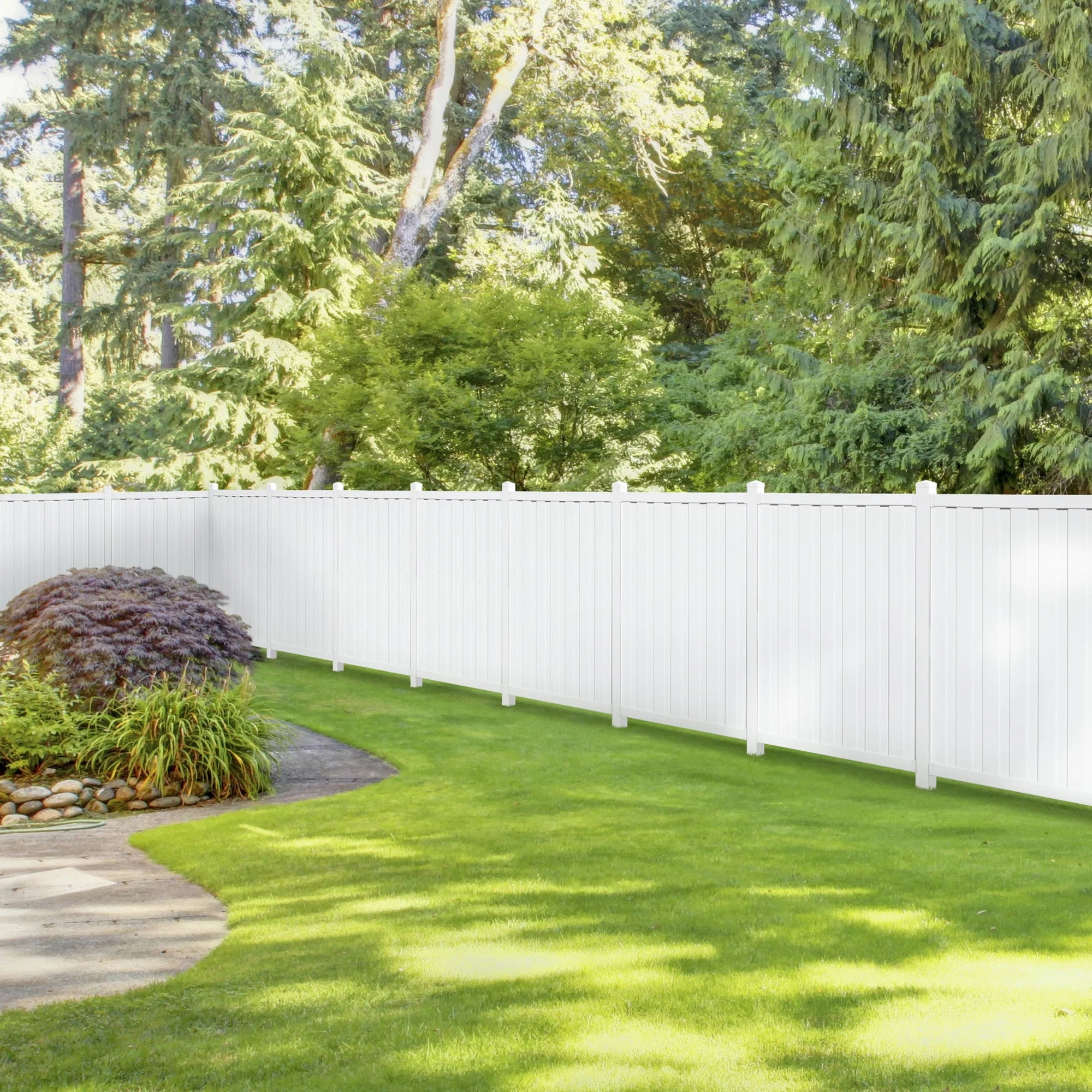 Bridgeport 6 ft. x 6 ft. White Vinyl Privacy Fence Panel