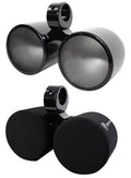 Rockville DMAC80B Dual 7.7" Black Aluminum Wakeboard Tower Speaker Pods+Covers