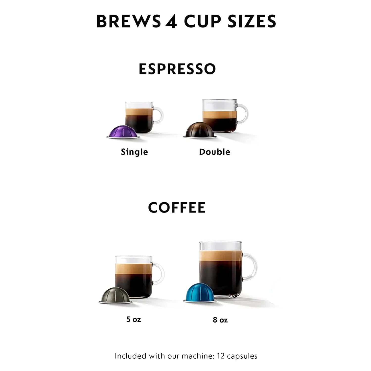 Nespresso Vertuo Plus Deluxe Coffee & Espresso Machine by De'Longhi with Aerocinno, Titan