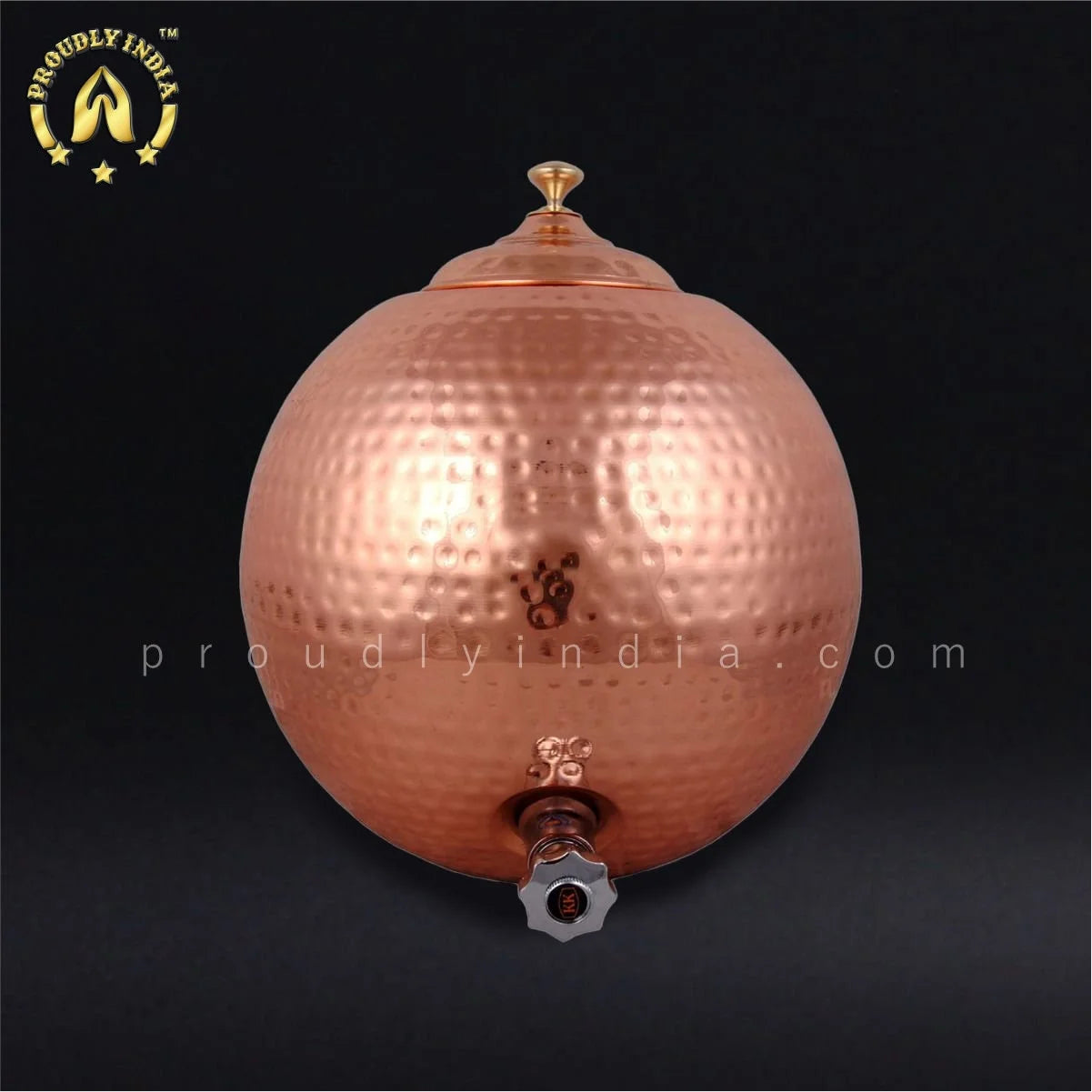 Proudlyindia Water Tap Dispenser, 12L Copper Dispenser, Water Dispenser, Copper Pot, Copper Water Vessel, Water Container, Vintage Water Cooler
