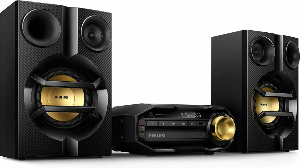 Philips Bluetooth USB Stereo System with CD Player, MP3 Player, Remote Control Wireless Boombox, FX10