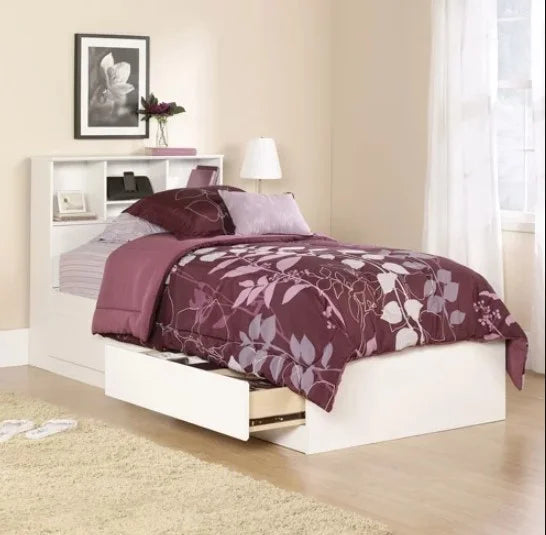 Your Zone Storage Bed with Bookcase Headboard, Twin, Espresso Finish
