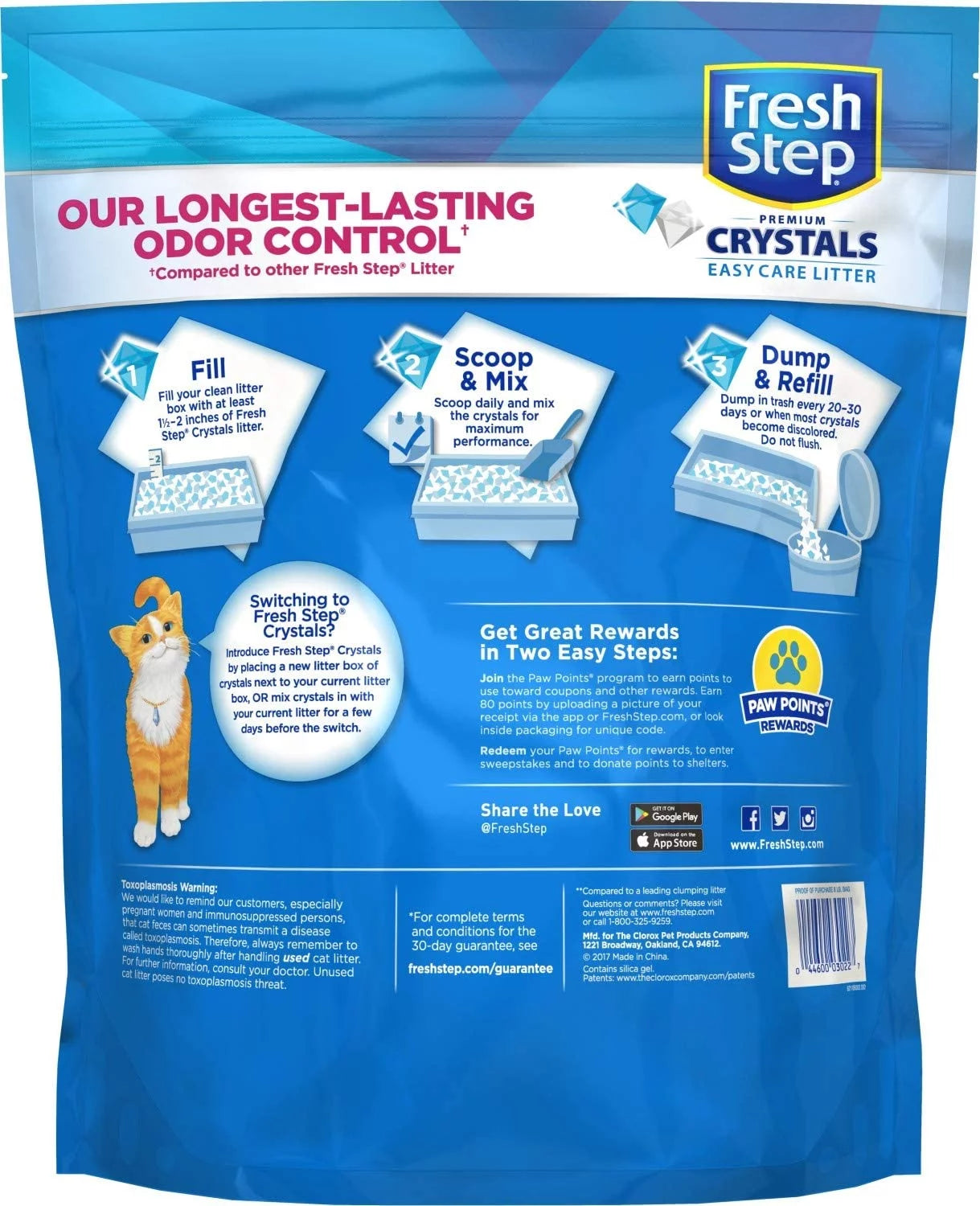 Fresh Step Crystals, Premium Cat Litter, Scented, 16 Pounds (2 Pack of 8 lb Bags)