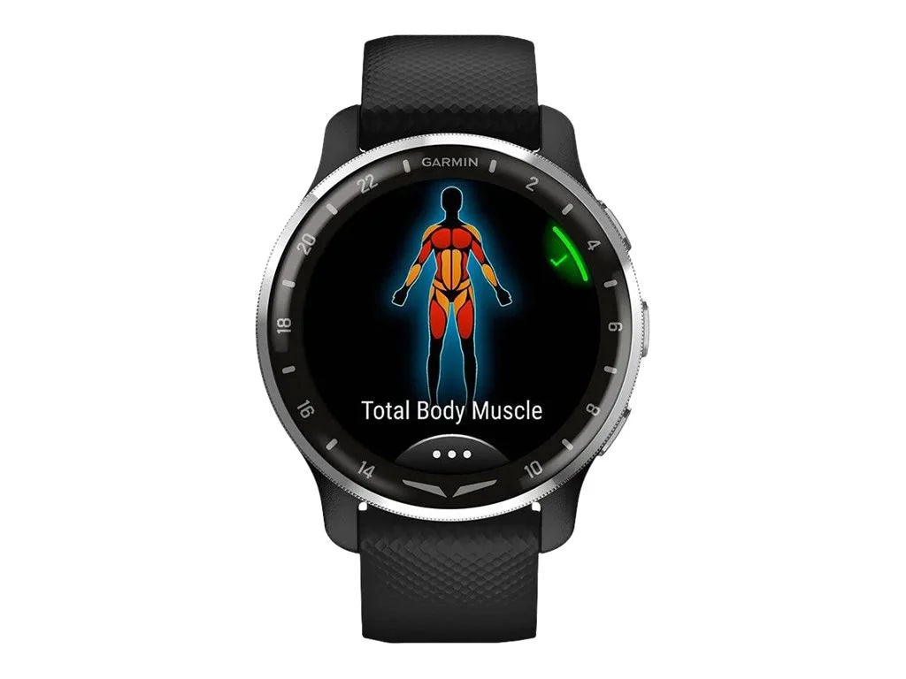 Garmin D2 Air X10 - 43.6 mm - smart watch with band - silicone - black - wrist size: 4.92 in - 7.48 in - display 1.3 - Bluetooth, Wi-Fi, ANT+ - 1.8 oz