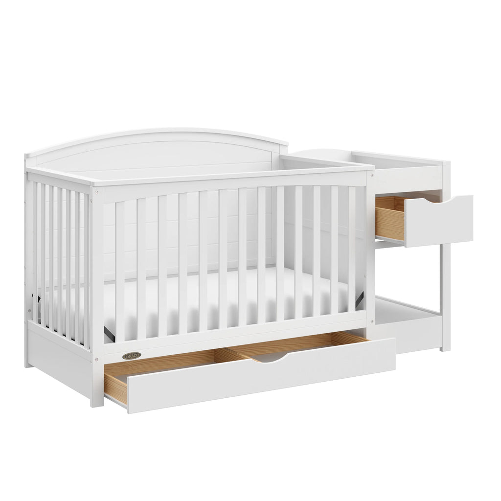 Graco Bellwood 5-in-1 Convertible Crib and Changer, White