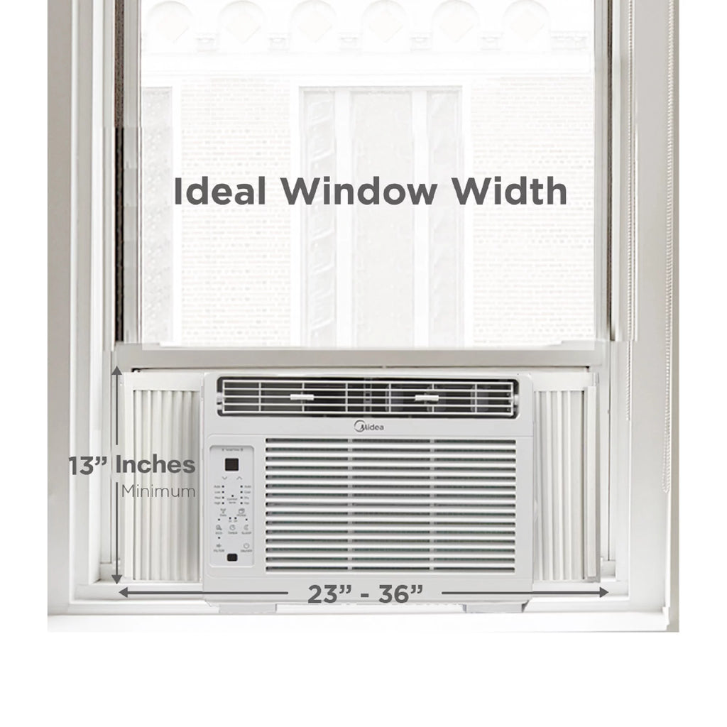 Midea 5,000 BTU 115V Window Air Conditioner with Comfort Sense Remote, up to 150 Sq. ft., Black, MAW05R1WWT-T