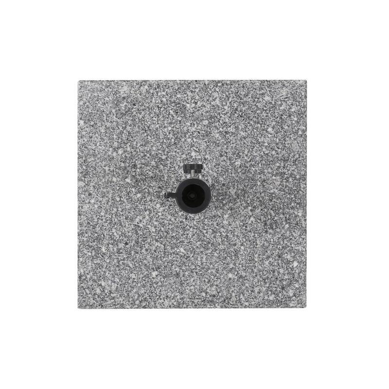 Emanuel 62.5 lbs. Granite and Stainless Steel Outdoor Patio Umbrella Base in Natural Grey