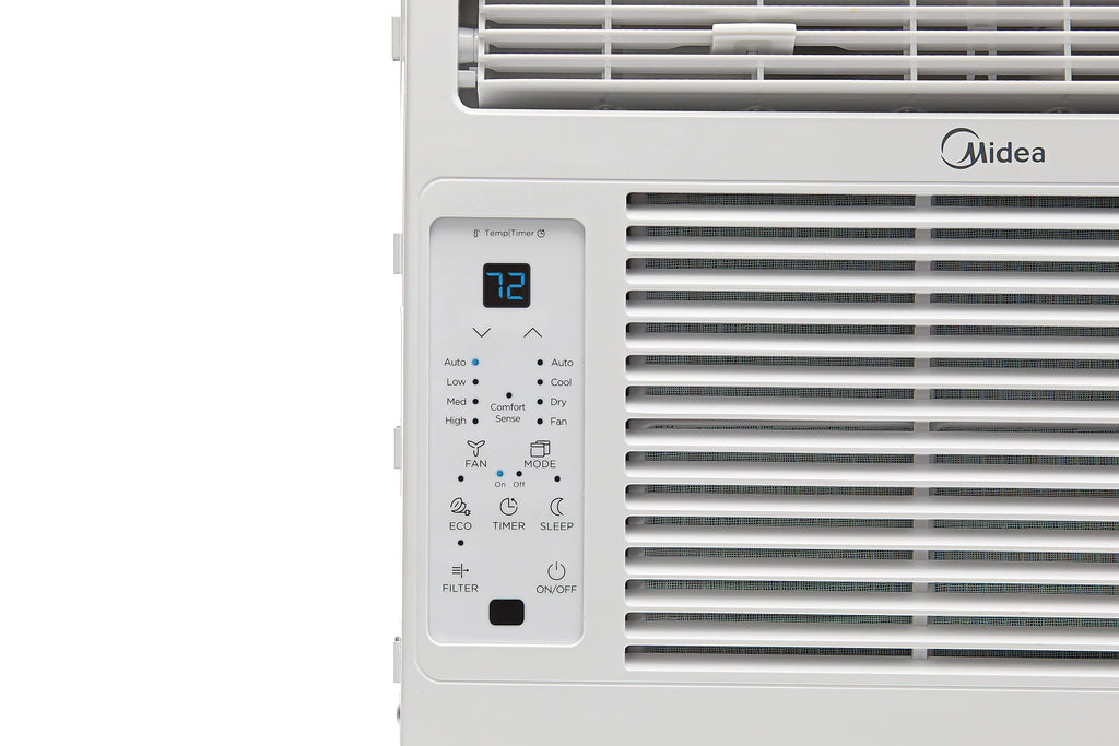 Midea 5,000 BTU 115V Window Air Conditioner with Comfort Sense Remote, up to 150 Sq. ft., Black, MAW05R1WWT-T