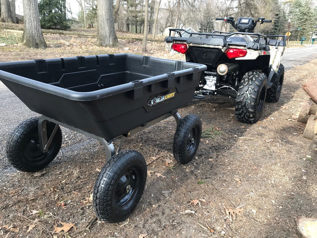 Gorilla Carts Heavy Duty Poly Yard Dump Cart Garden Wagon with 16" Tires