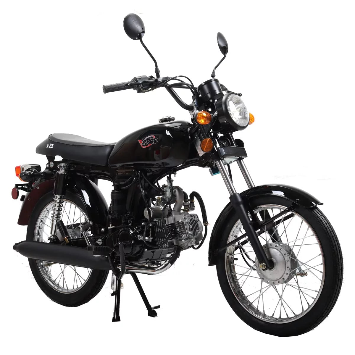 X-Pro Brand New X25 125cc Cafe Cruiser Racer Gas Bike Bicycle Style Motorcycle Bike