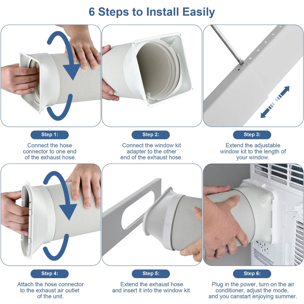 Agtana 8000 BTU (12000 BTU ASHRAE) Portable Air Conditioner Cools Room up to 500 sq.ft, 3-in-1 Portable AC Unit with Dehumidifier & Fan, Including Remote Control, DIY Window Kit