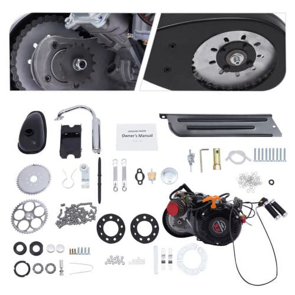 100cc 4-Stroke Gas Motorized Motorized Bicycle Kit Bike Engine Single Cylinder