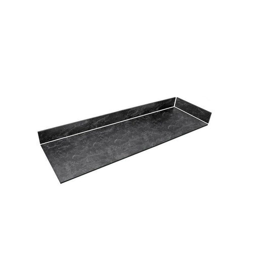 24.5 in. D L x 4 in. D Engineered Composite Countertop Sidesplash in Black Amani with Satin Finish