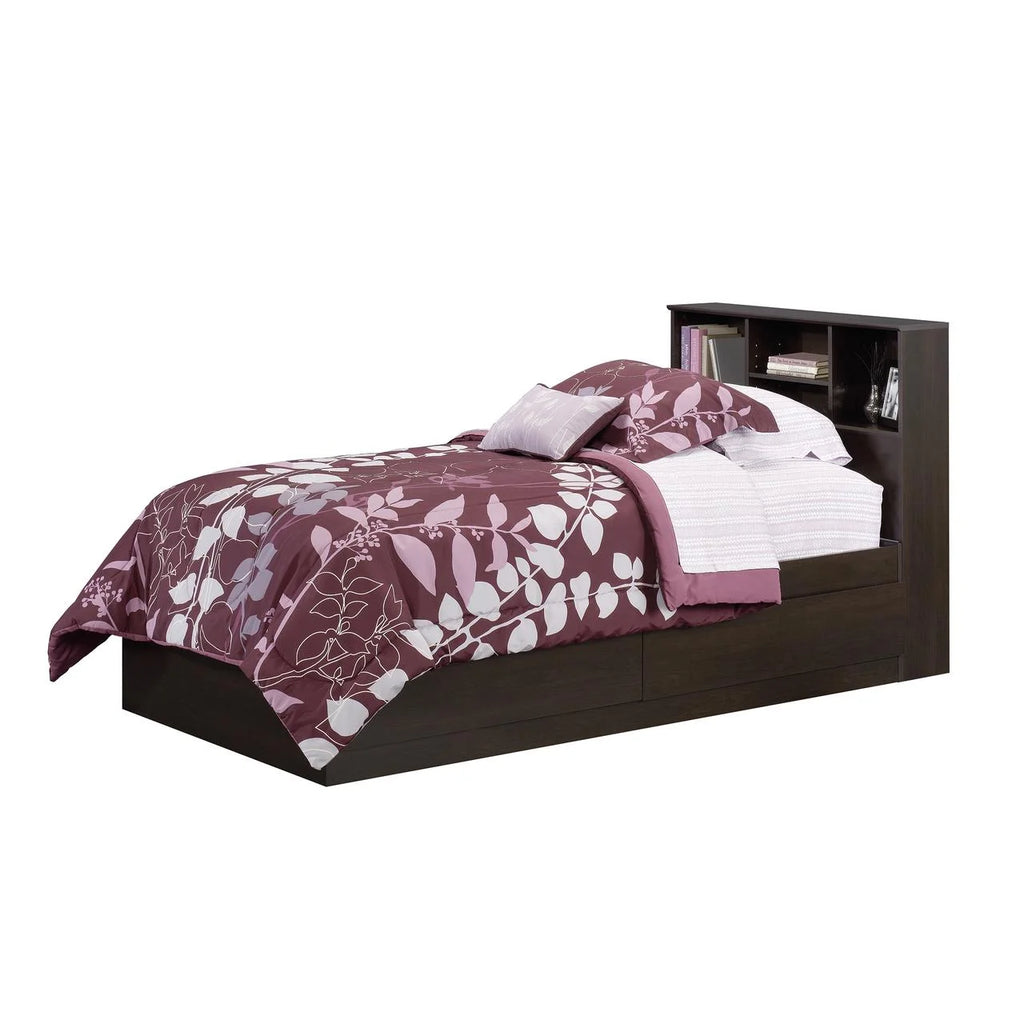 Your Zone Storage Bed with Bookcase Headboard, Twin, Espresso Finish