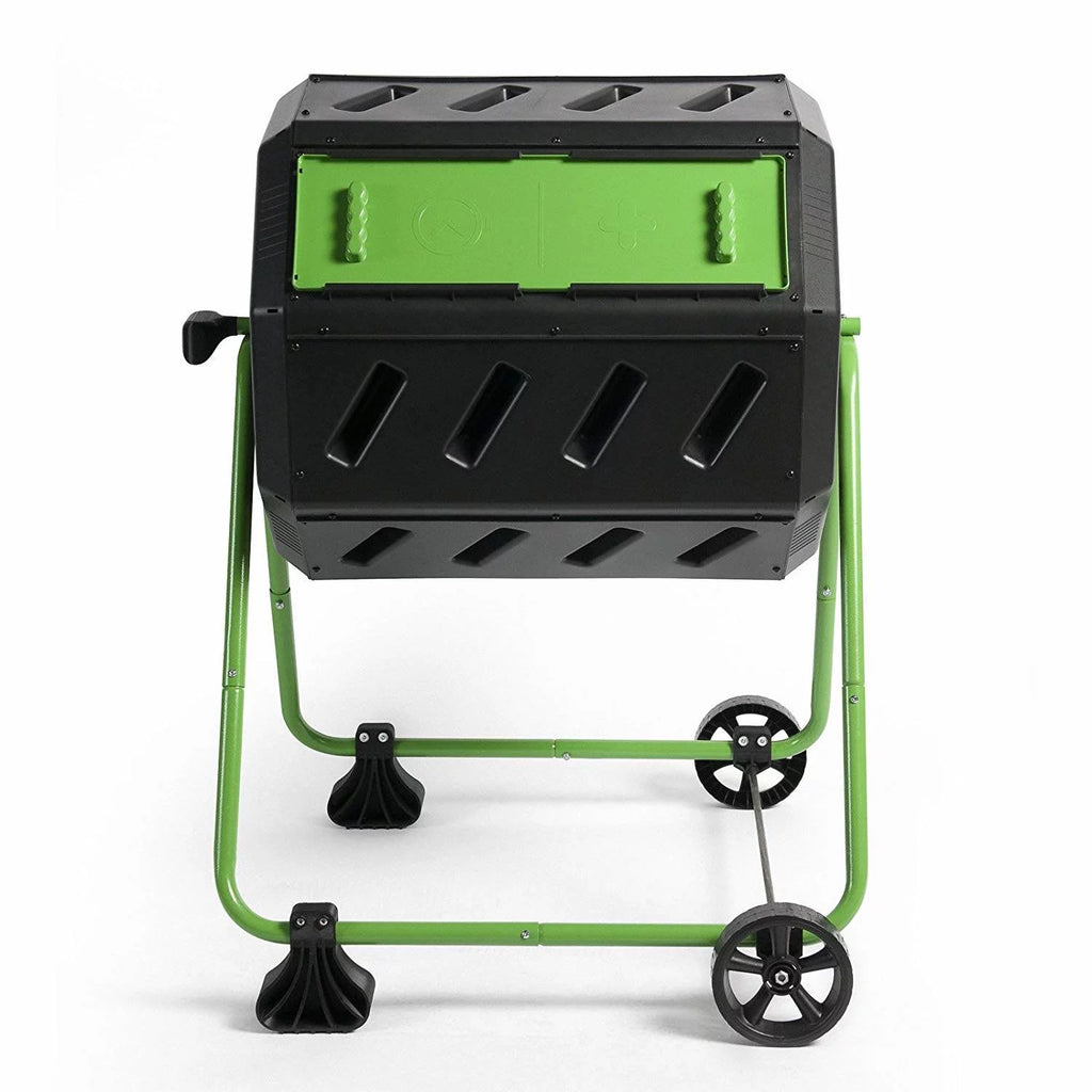 FCMP Outdoor HOTFROG 37 Gallon Dual Chamber Tumbling Composter Bin