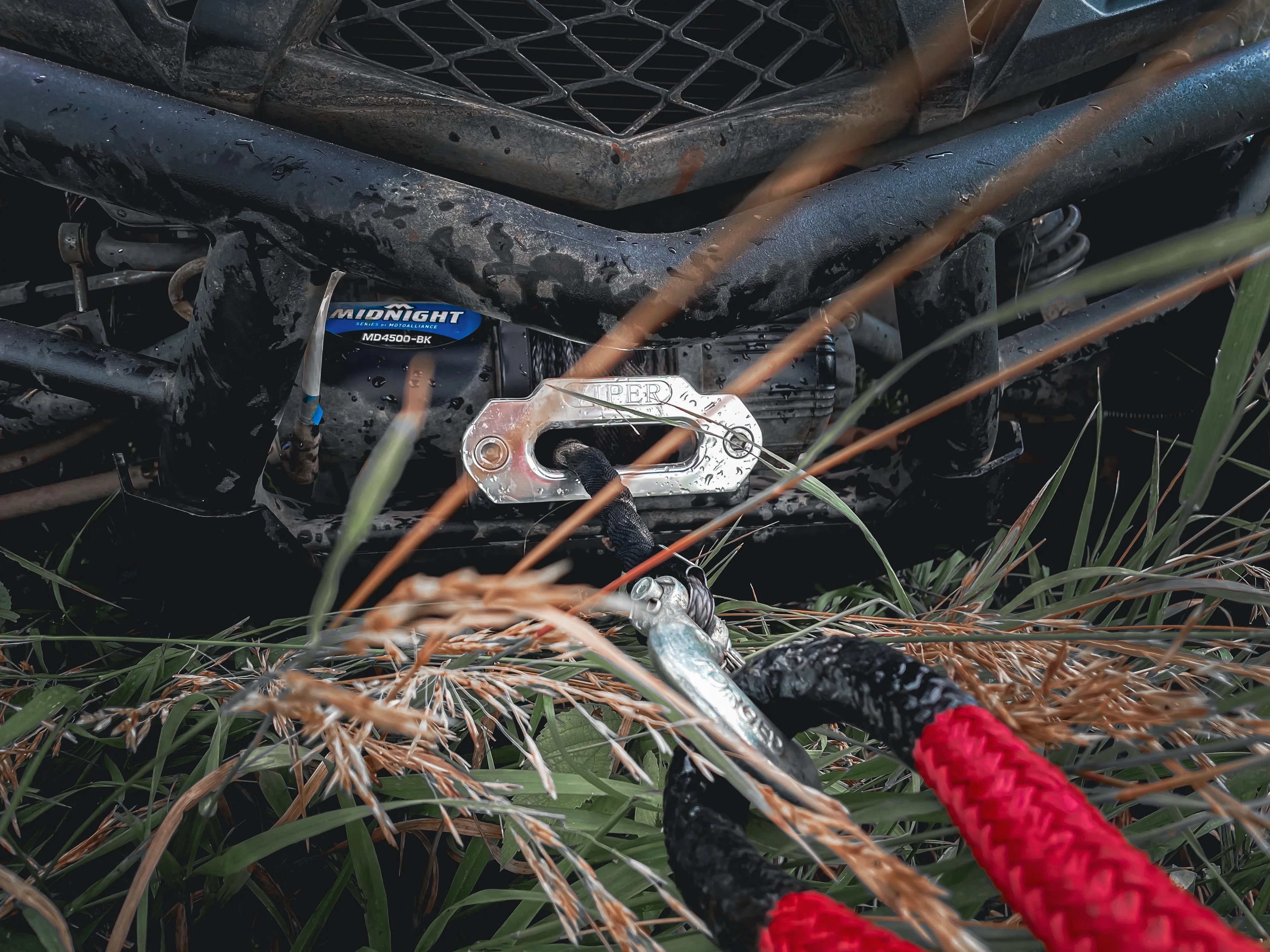 MotoAlliance VIPER Midnight 4500lb ATV Complete Yamaha Grizzly Winch Kit