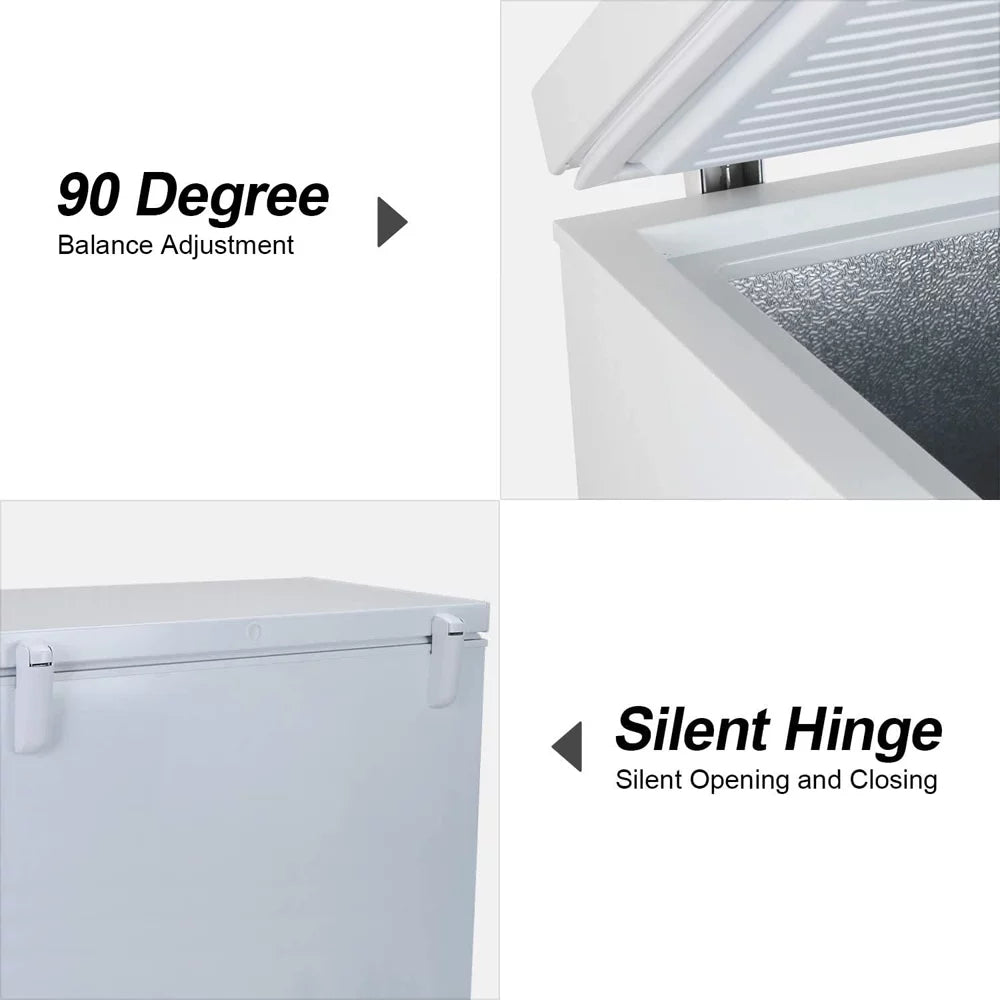 MOOSOO 7 Cu ft Chest Freezer, Energy Saving Compact Deep Fridge, Adjustable Temperature, Removable Baskets