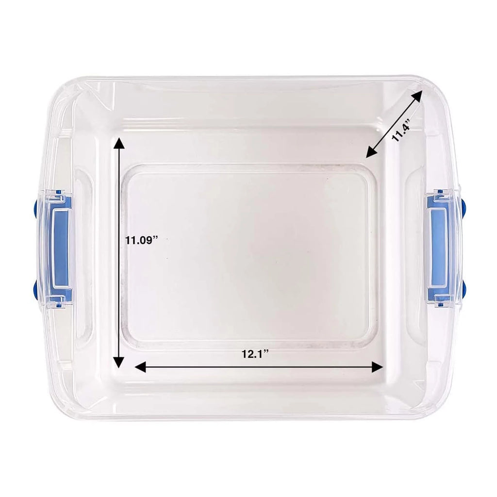 Homz 31 Qt. Clear Latching Storage Containers, Clear/Blue, Set of 4